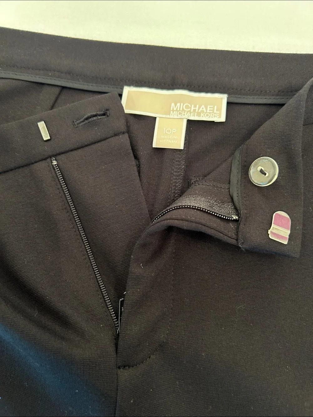 Michael Kors Black Womens Slim Tapered Dress Pants